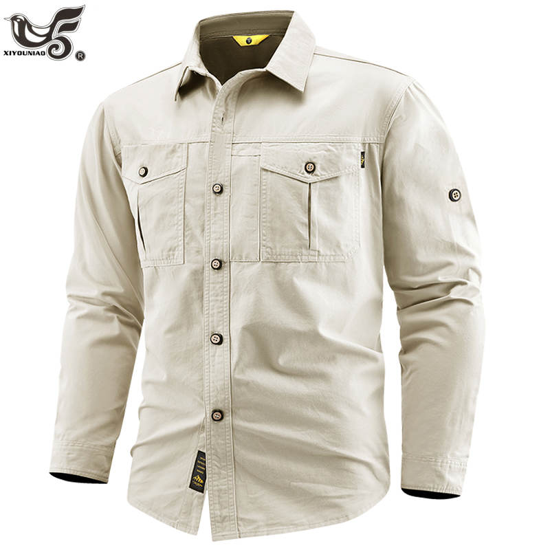 Tactical Military Shirt Cargo - Camisas militares de negocios para hombre,