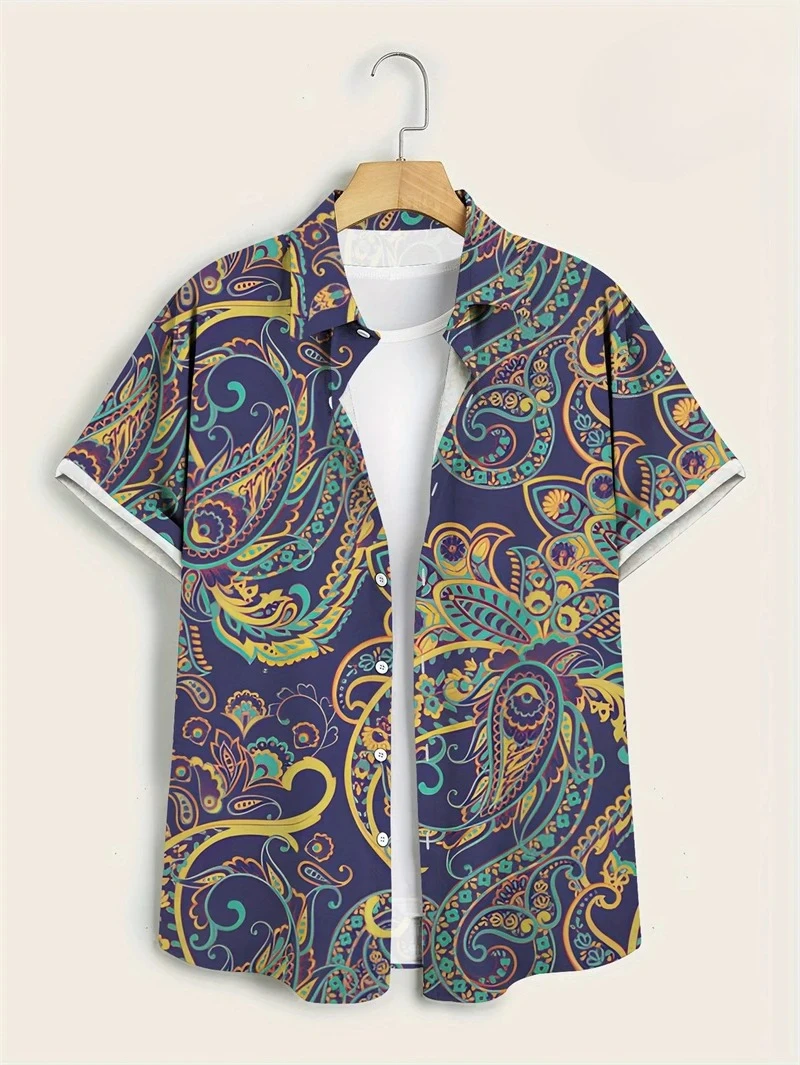 Vintage Hawaiian Floral Shirt - Camisa Hawaiana con Estampado Paisley Colorido