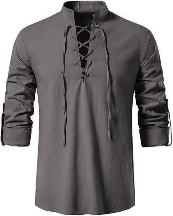 Camisa Pirata para Hombre, Est - Medieval Gothic Lace Up Pirate Shirt reseña y precio