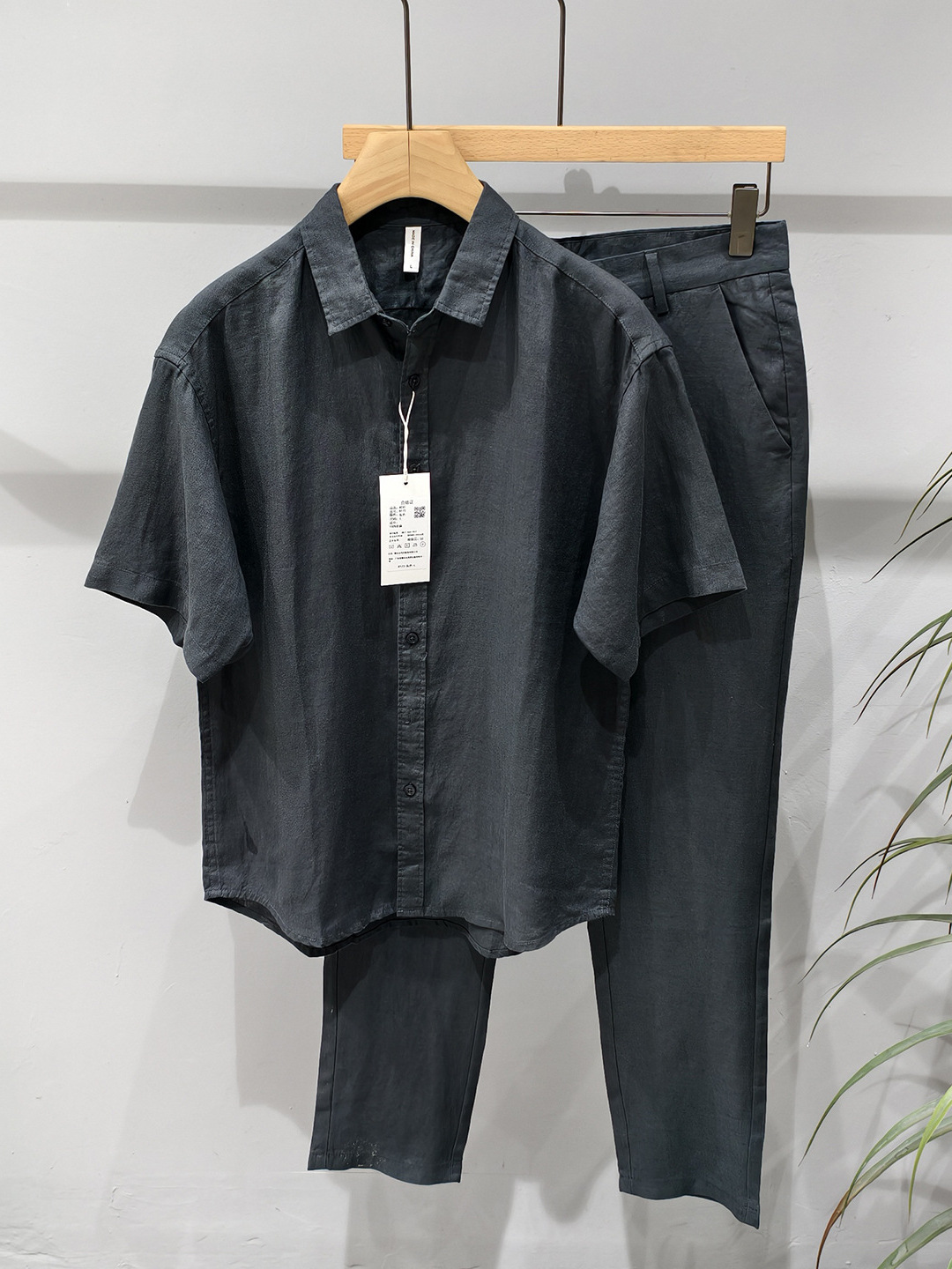 Conjunto Casual de Lino Puro d - Mens Linen Shirt Long Sleeve reseña y precio