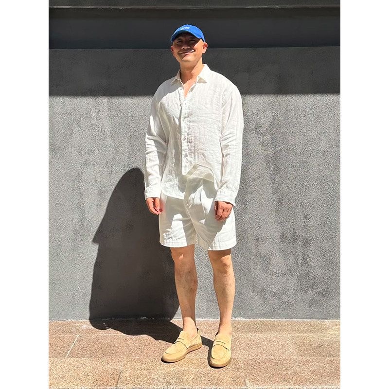 Conjunto de Camisa de Lino de  - Mens Linen Shirt Long Sleeve reseña y precio