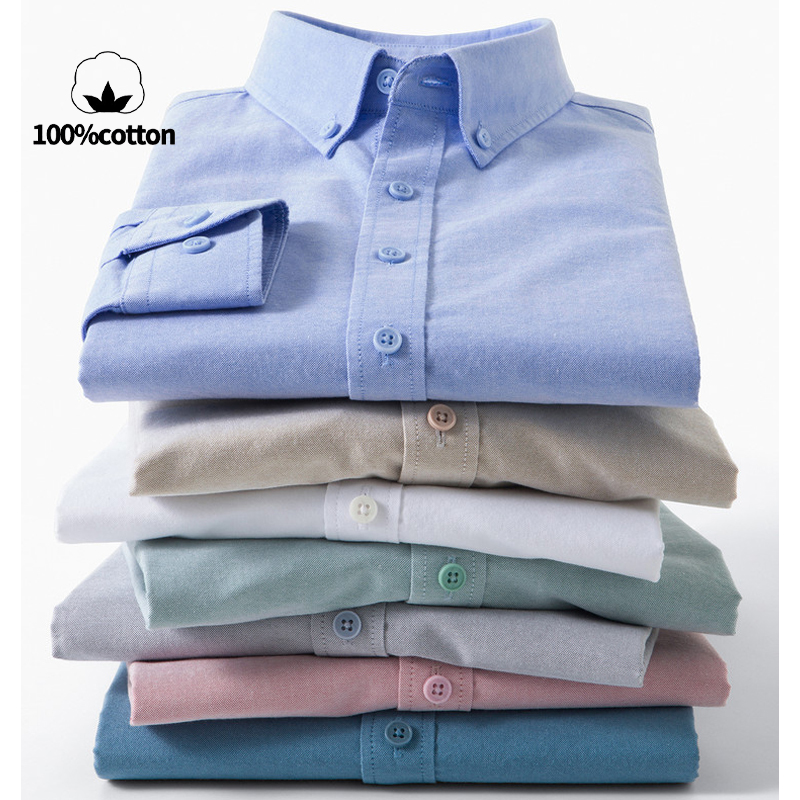 Camisa Oxford 100% Algodón par - Mandarin Collar Formal Shirt Slim Fit reseña y precio
