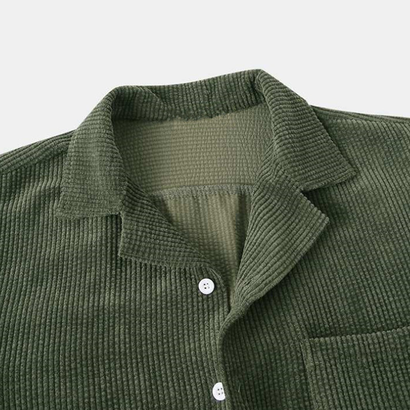 Conjunto de camisa y pantalone - Corduroy Button Up Shirt Men reseña y precio