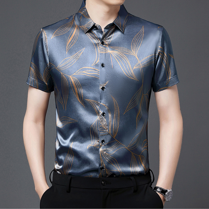 Ropa de seda para hombre, cami - Mens Satin Silk Dress Shirt reseña y precio