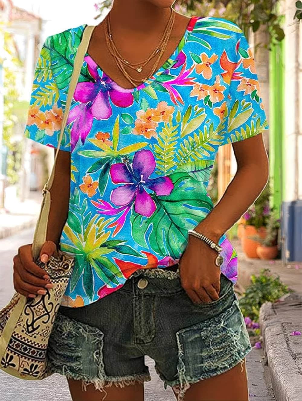 Camiseta de Verano para Mujer, - Vintage Hawaiian Floral Shirt reseña y precio